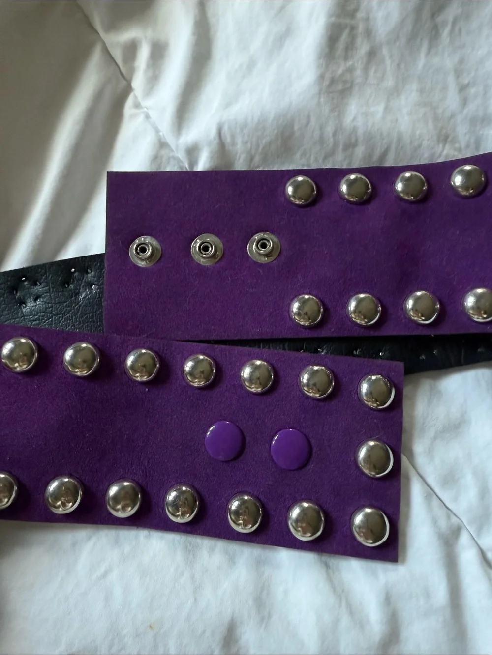 Purple Leather Studded Punk Belt - Women Accessories